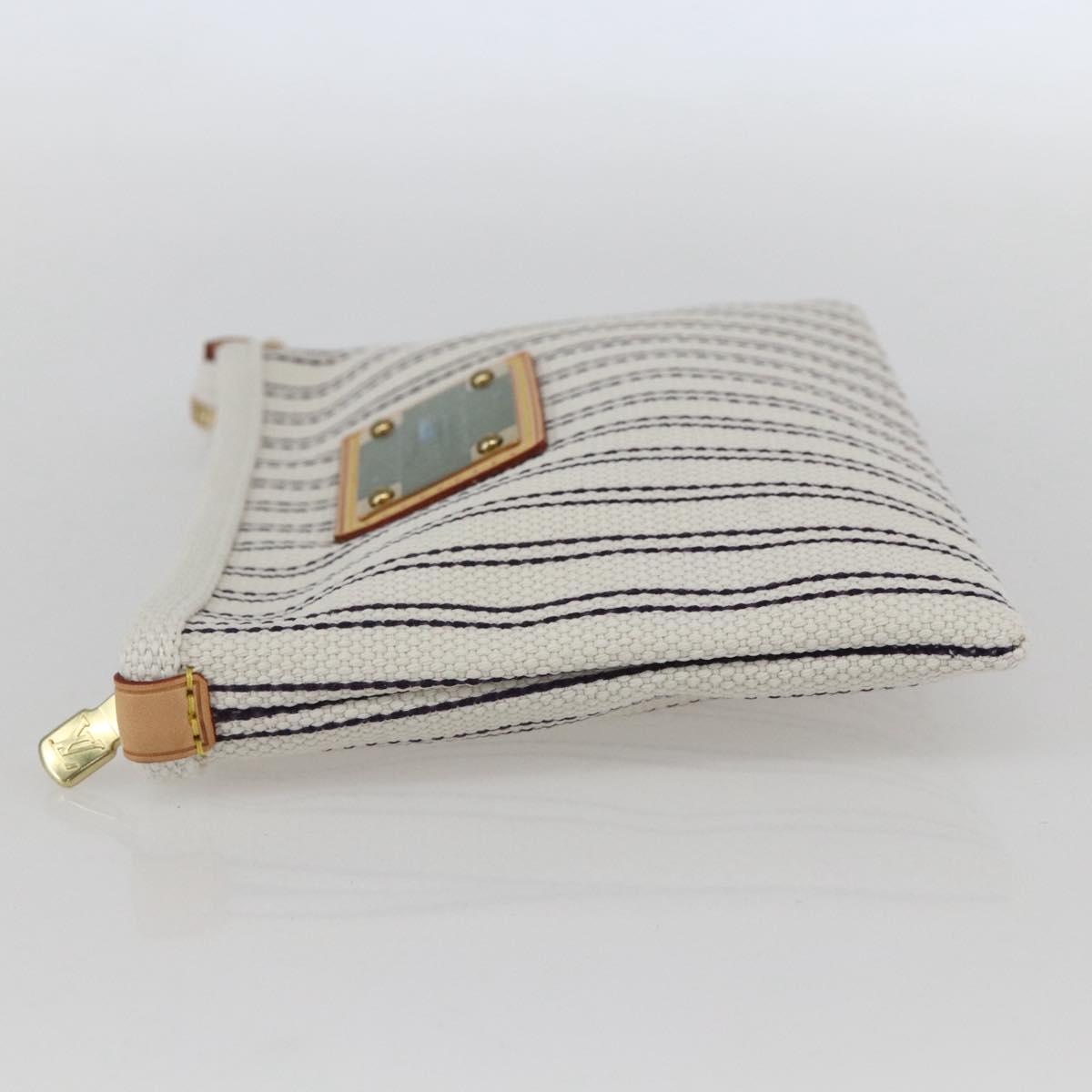 LOUIS VUITTON Antigua Pochette Platform PM Pouch White M40069 LV Auth 157812V