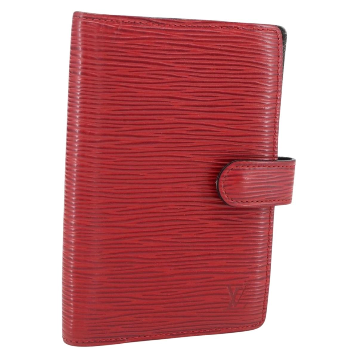 LOUIS VUITTON Epi Agenda PM Day Planner Cover Red R20057 LV Auth 157813