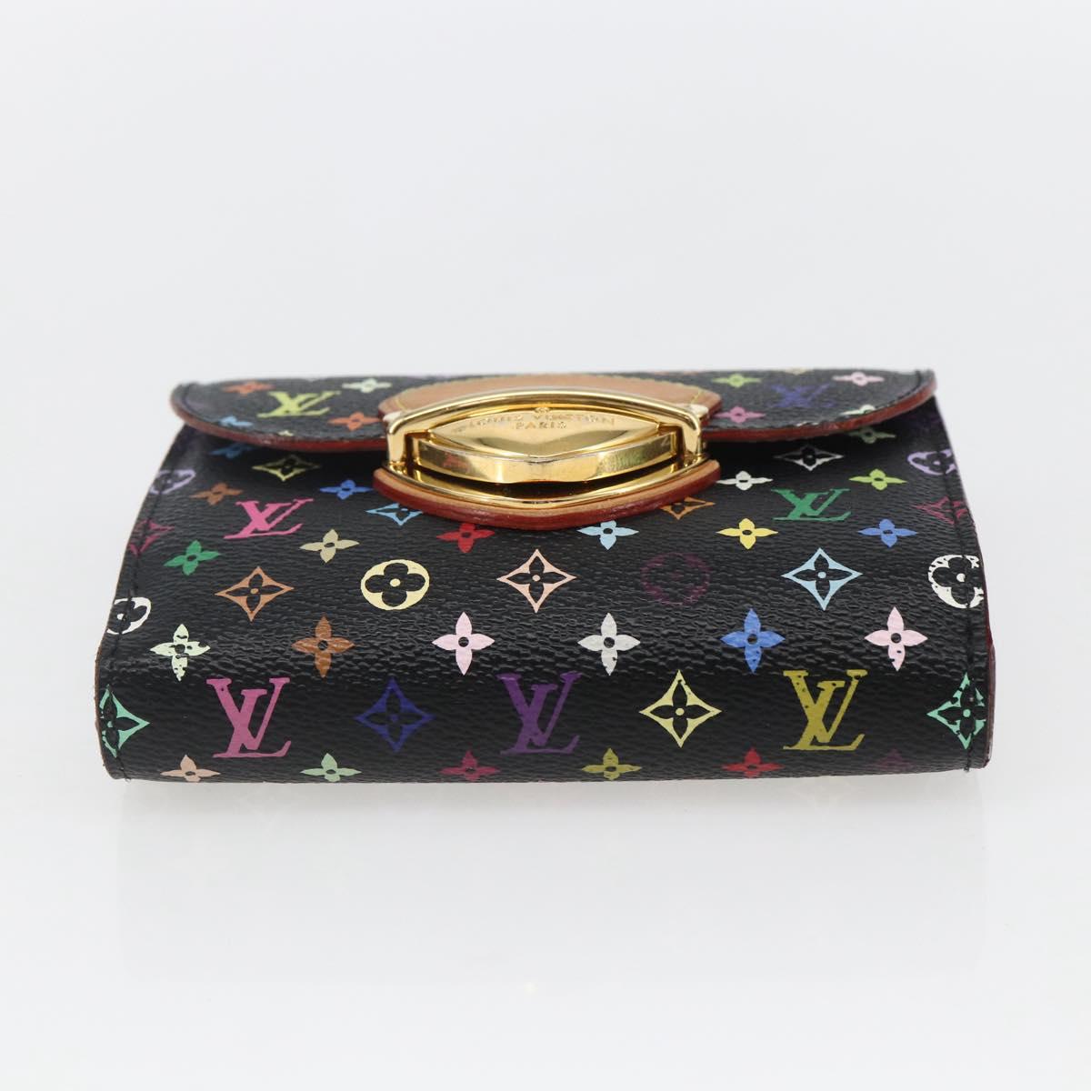 LOUIS VUITTON Multicolor Portefeuille Joy Wallet Black M60282 LV Auth 157816A
