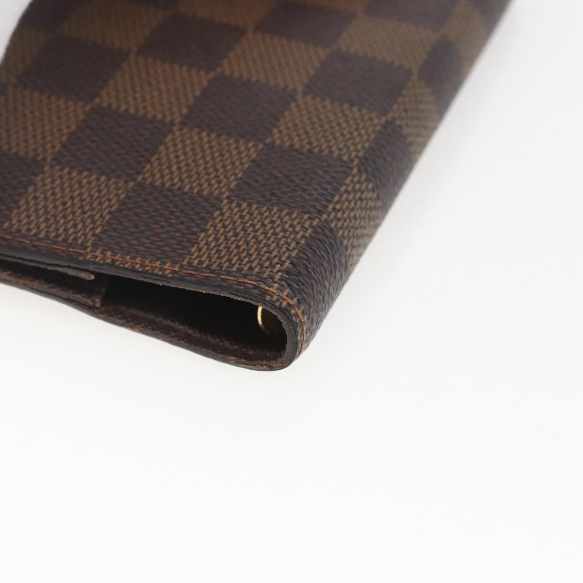 LOUIS VUITTON Damier Ebene Agenda PM Day Planner Cover R20700 LV Auth 157819
