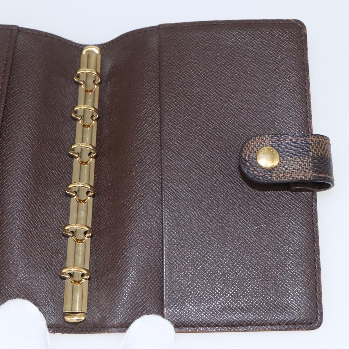 LOUIS VUITTON Damier Ebene Agenda PM Day Planner Cover R20700 LV Auth 157819