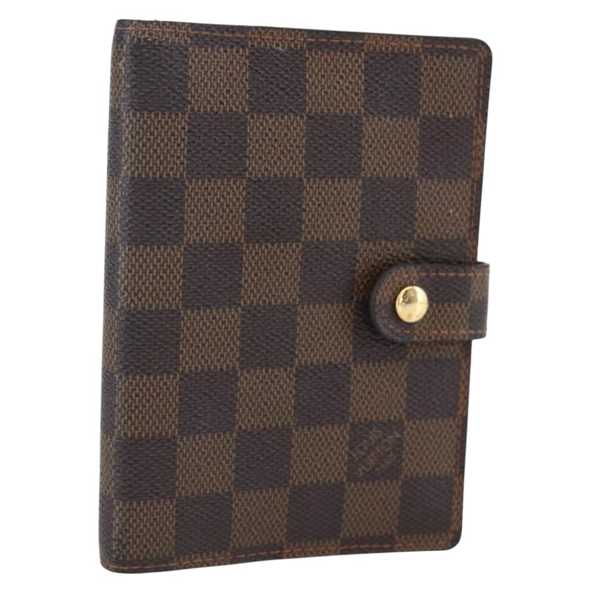 LOUIS VUITTON Damier Ebene Agenda PM Day Planner Cover R20700 LV Auth 157819