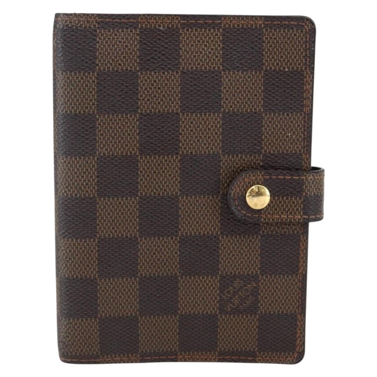 LOUIS VUITTON Damier Ebene Agenda PM Day Planner Cover R20700 LV Auth 157819