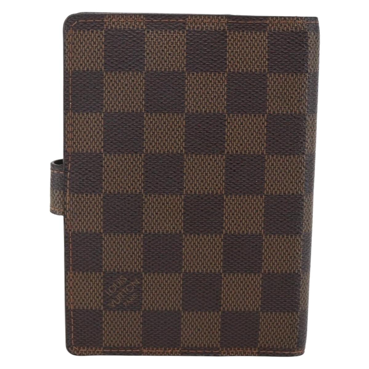 LOUIS VUITTON Damier Ebene Agenda PM Day Planner Cover R20700 LV Auth 157819