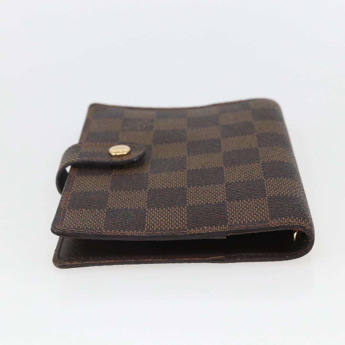 LOUIS VUITTON Damier Ebene Agenda PM Day Planner Cover R20700 LV Auth 157819