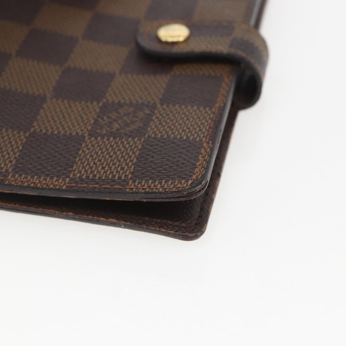 LOUIS VUITTON Damier Ebene Agenda PM Day Planner Cover R20700 LV Auth 157819