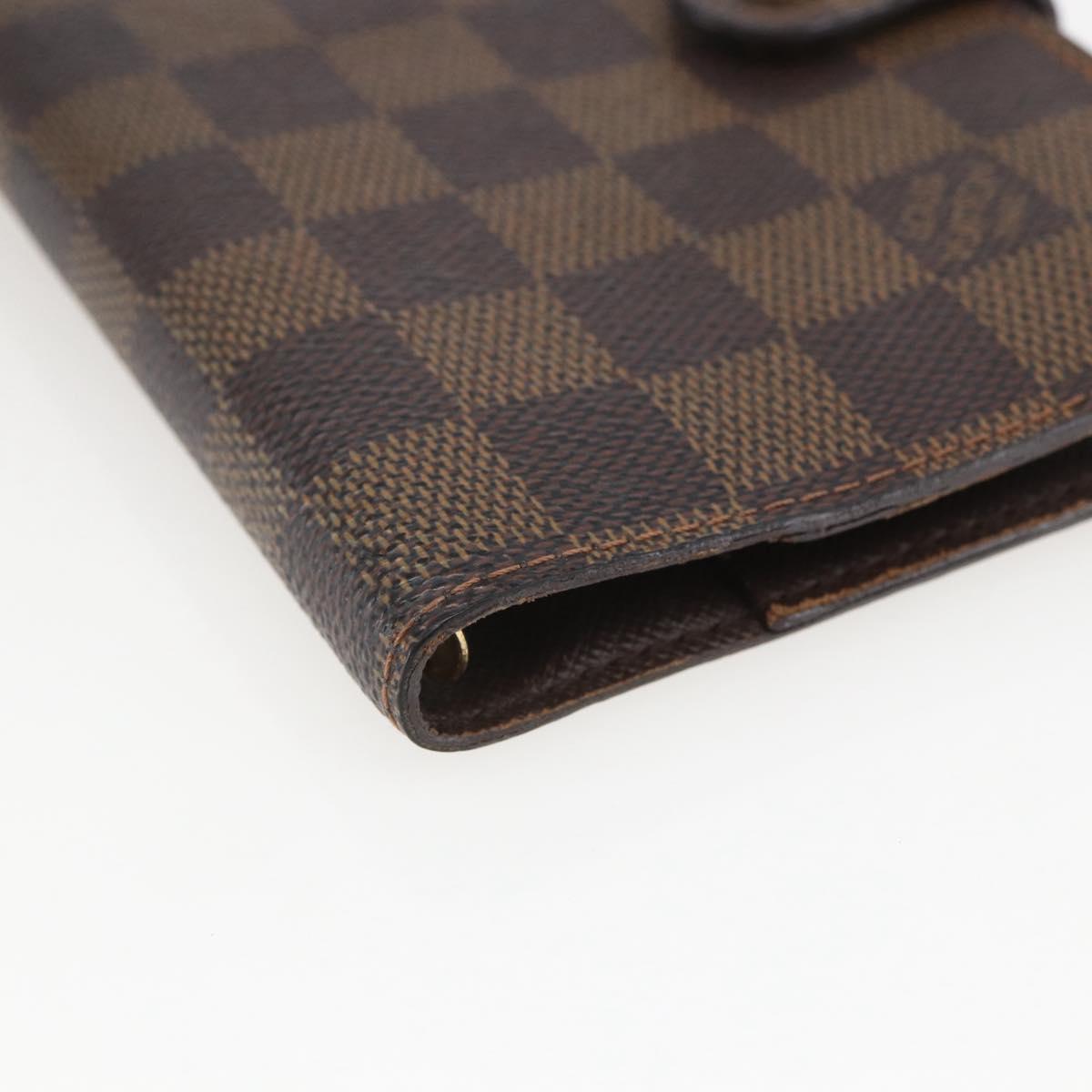 LOUIS VUITTON Damier Ebene Agenda PM Day Planner Cover R20700 LV Auth 157819