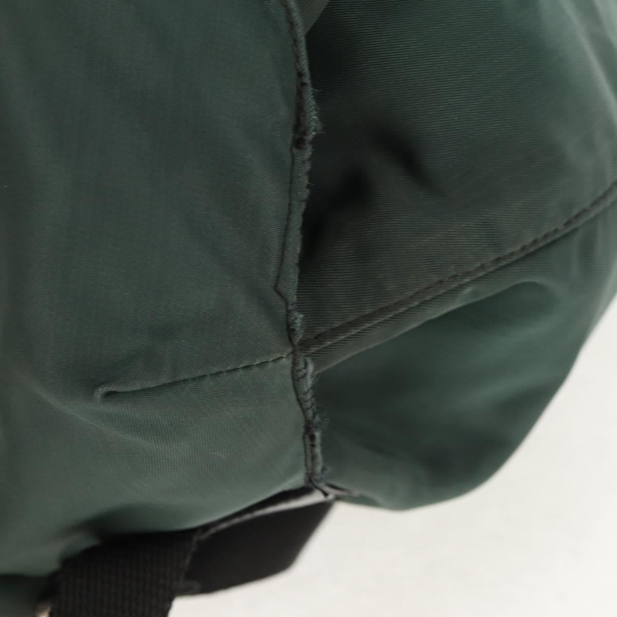 PRADA Backpack Nylon Green Silver Auth 157830