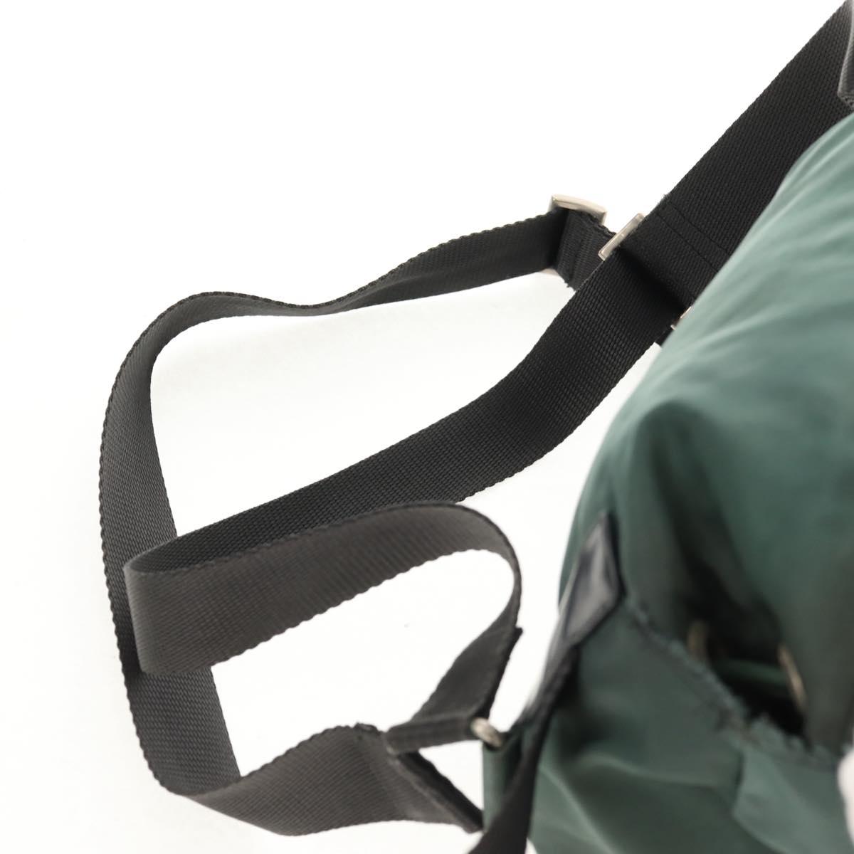 PRADA Backpack Nylon Green Silver Auth 157830