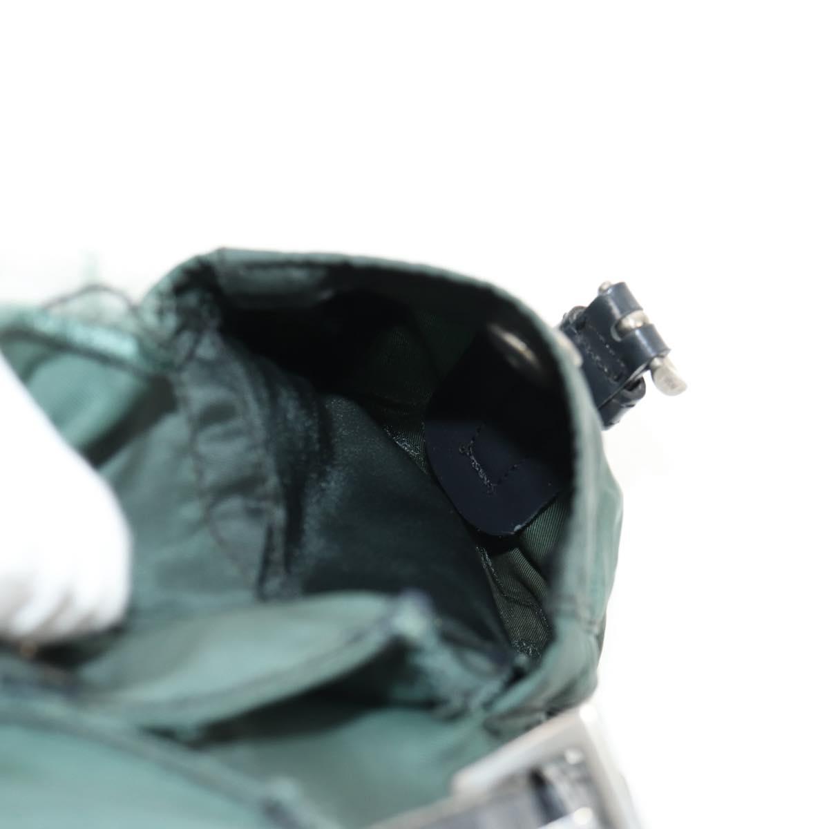 PRADA Backpack Nylon Green Silver Auth 157830