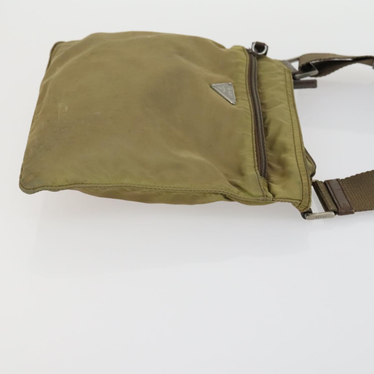 PRADA Hand Bag Nylon 3 Set Green Beige Auth 157831