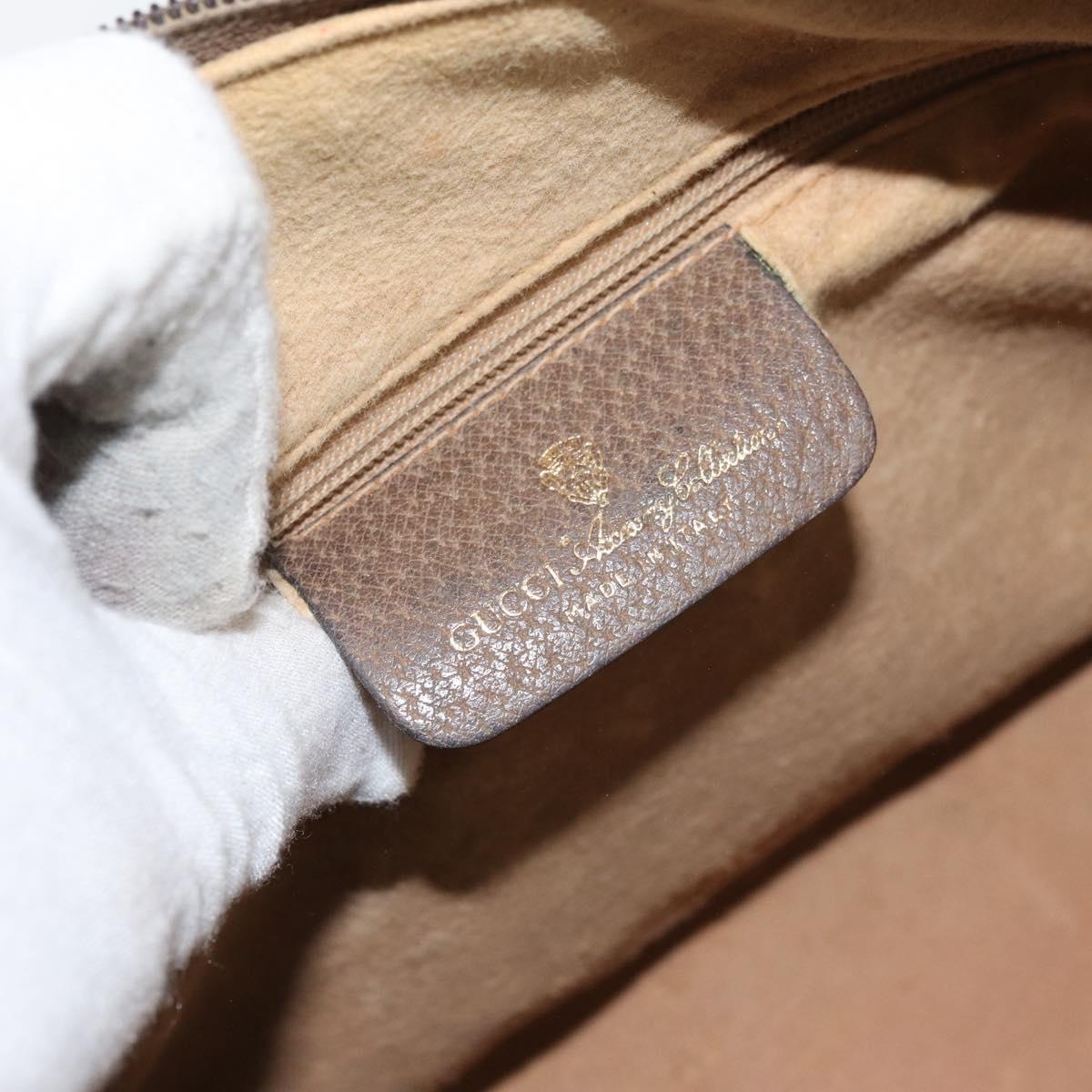 GUCCI GG Supreme Web Sherry Line Bag PVC Beige Gold 116 02 006 Auth 157857