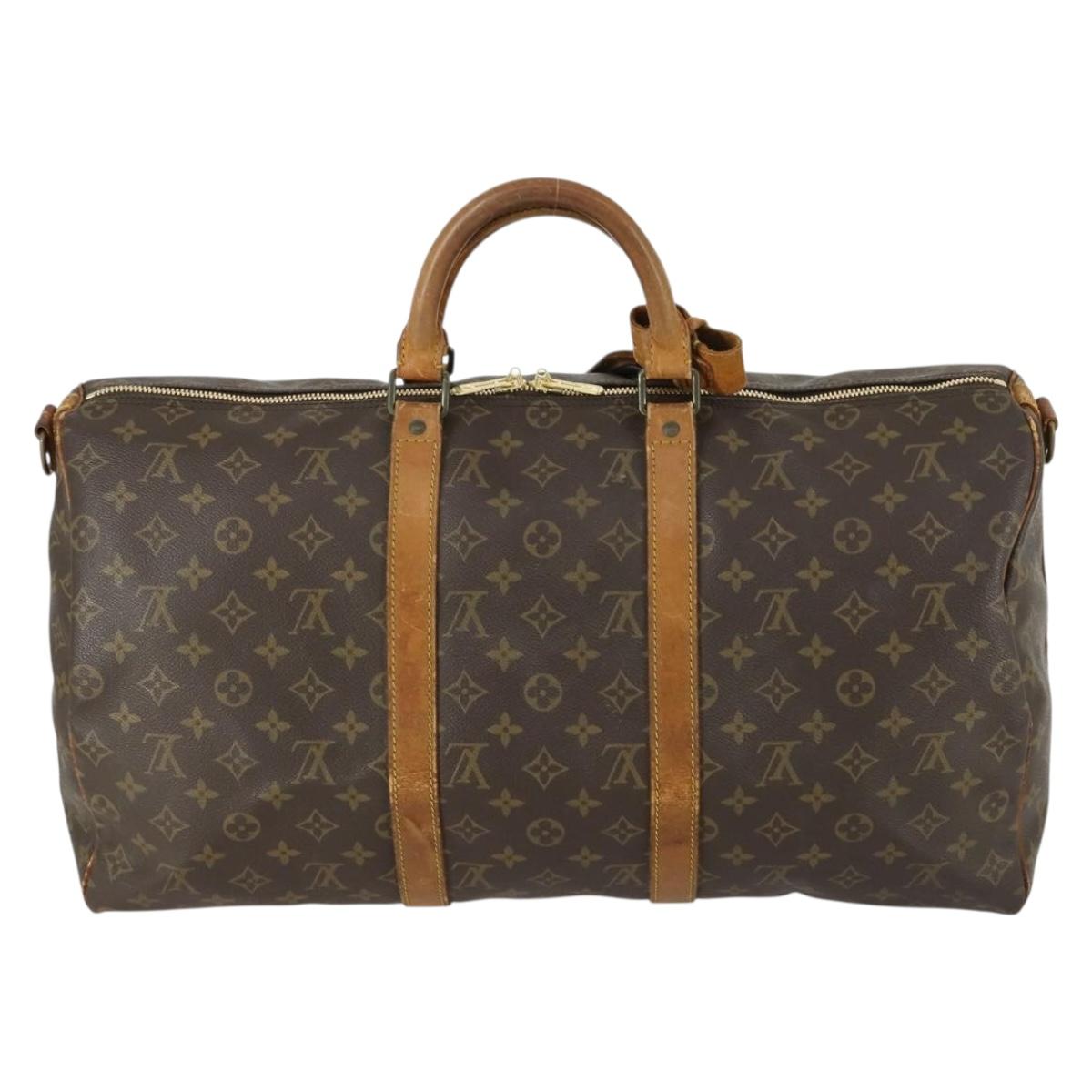 LOUIS VUITTON Monogram Keepall Bandouliere 50 Boston Bag M41416 LV Auth 157866