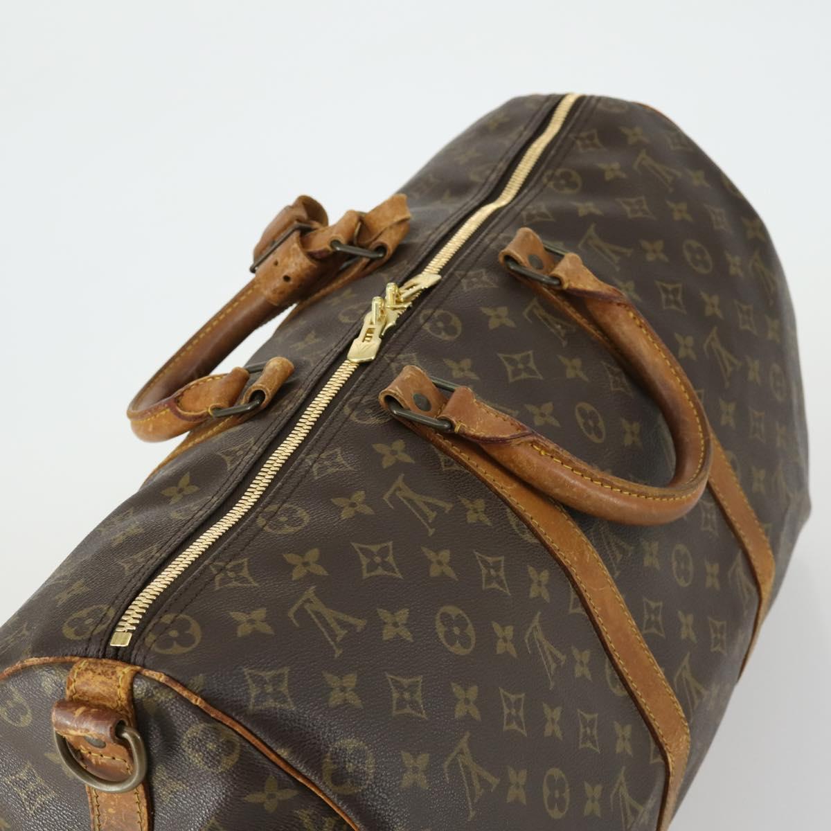 LOUIS VUITTON Monogram Keepall Bandouliere 50 Boston Bag M41416 LV Auth 157866