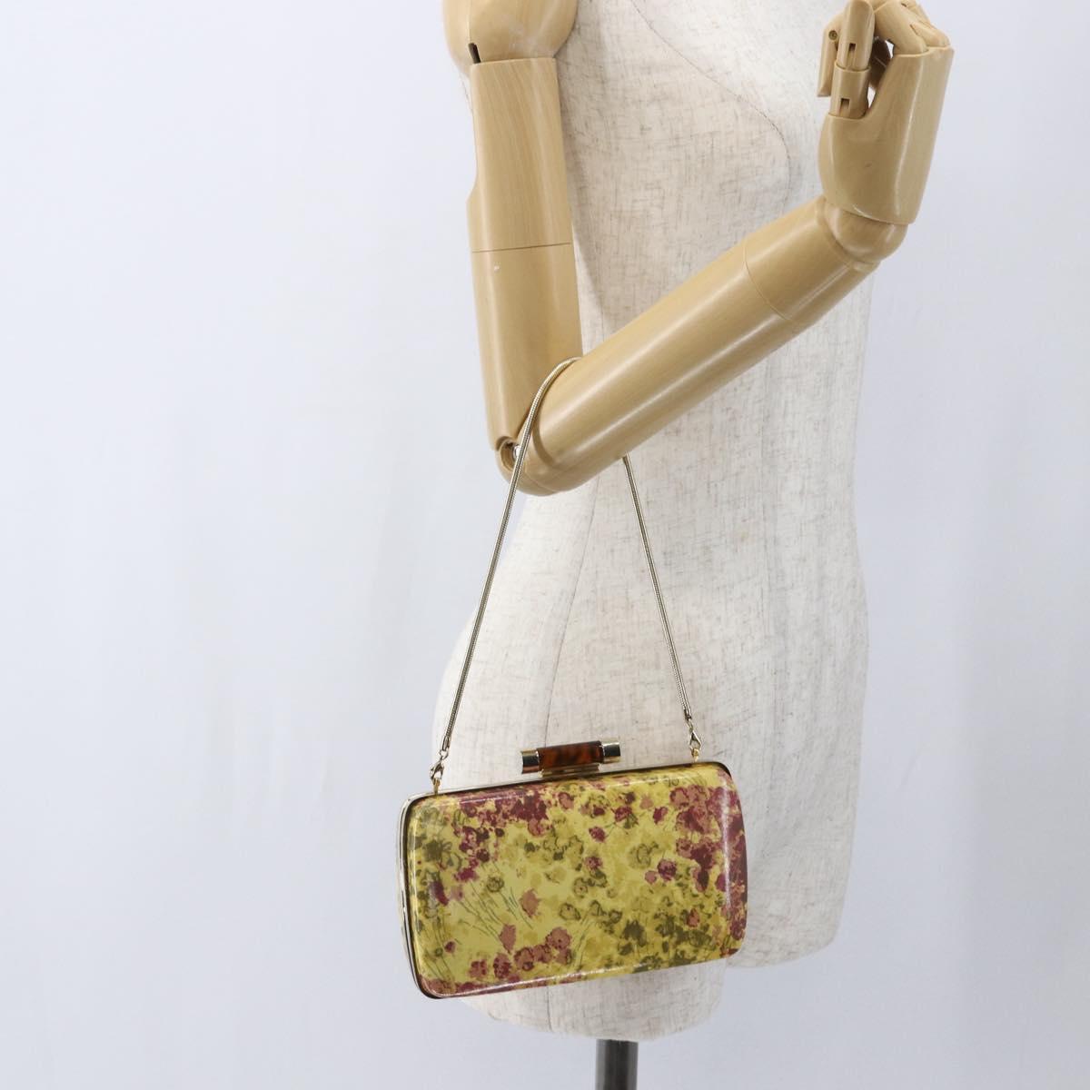 BALLY Chain Shoulder Bag Leather Multicolor Gold Auth 157876