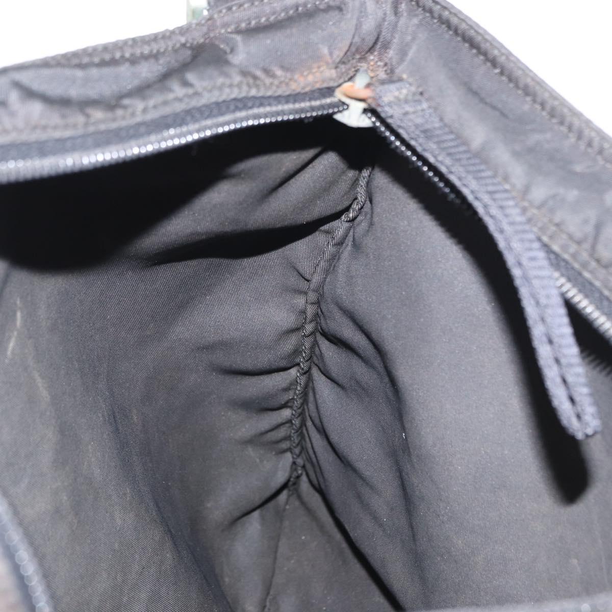 PRADA Shoulder Bag Nylon Black Silver Auth 157878