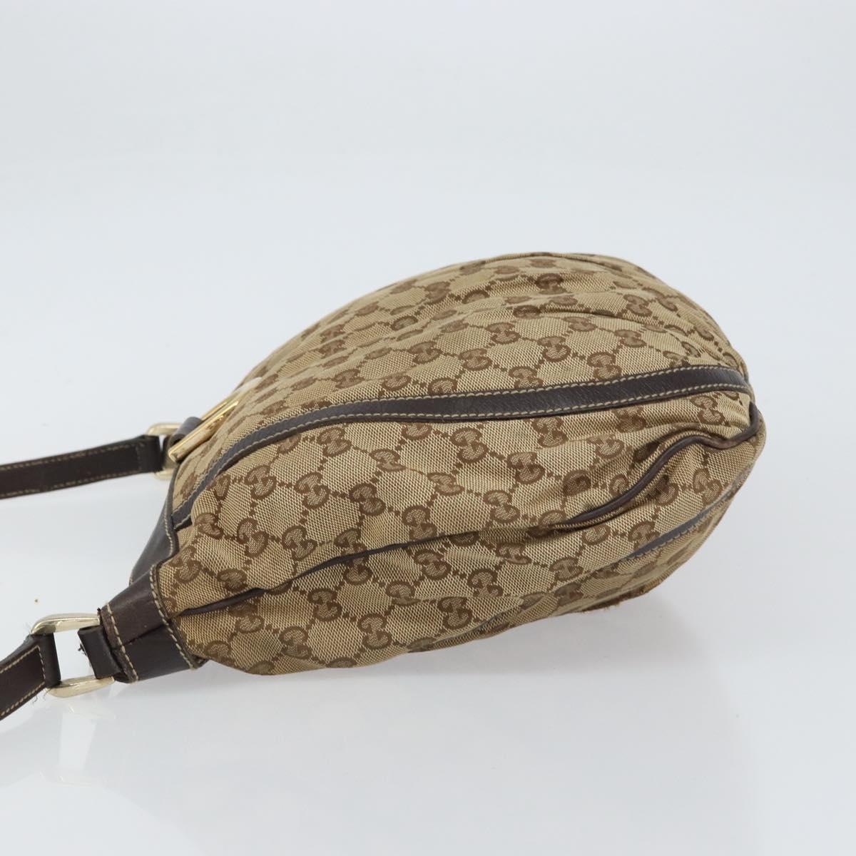 GUCCI GG Canvas Abbey Shoulder Bag Beige Gold 204940 Auth 157904