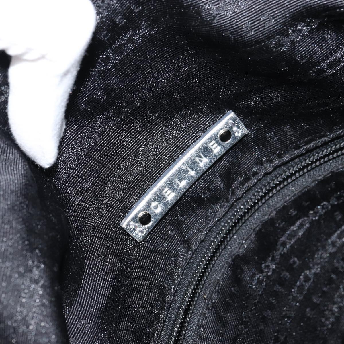 CELINE Hand Bag Leather Silver Auth 157912