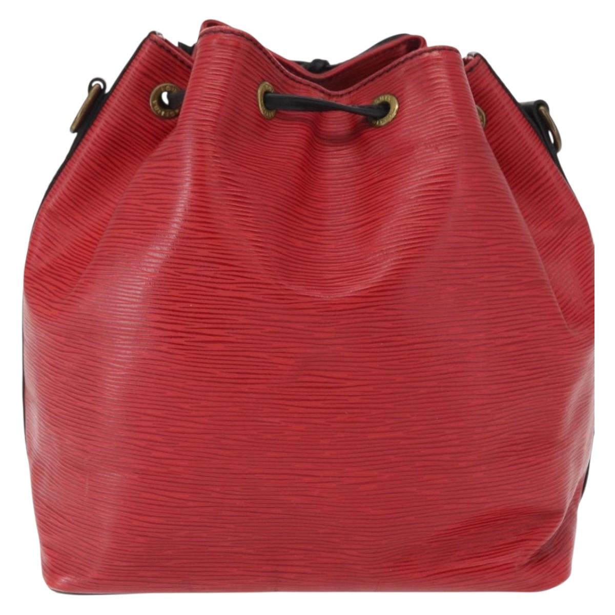 LOUIS VUITTON Epi Petit Noe Shoulder Bag Bicolor Black Red M44017 LV Auth 157914