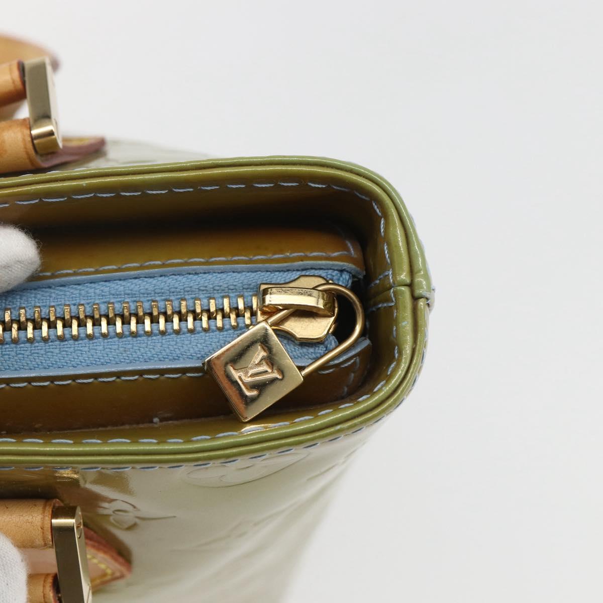 LOUIS VUITTON Monogram Vernis Houston Hand Bag Baby Blue M91005 LV Auth 157916