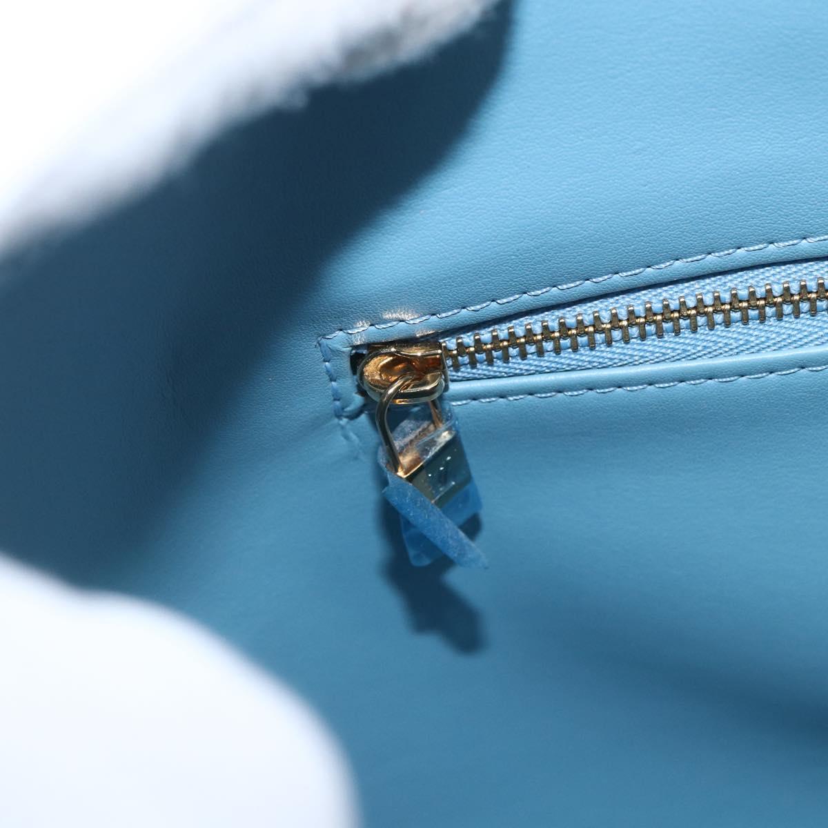 LOUIS VUITTON Monogram Vernis Houston Hand Bag Baby Blue M91005 LV Auth 157916