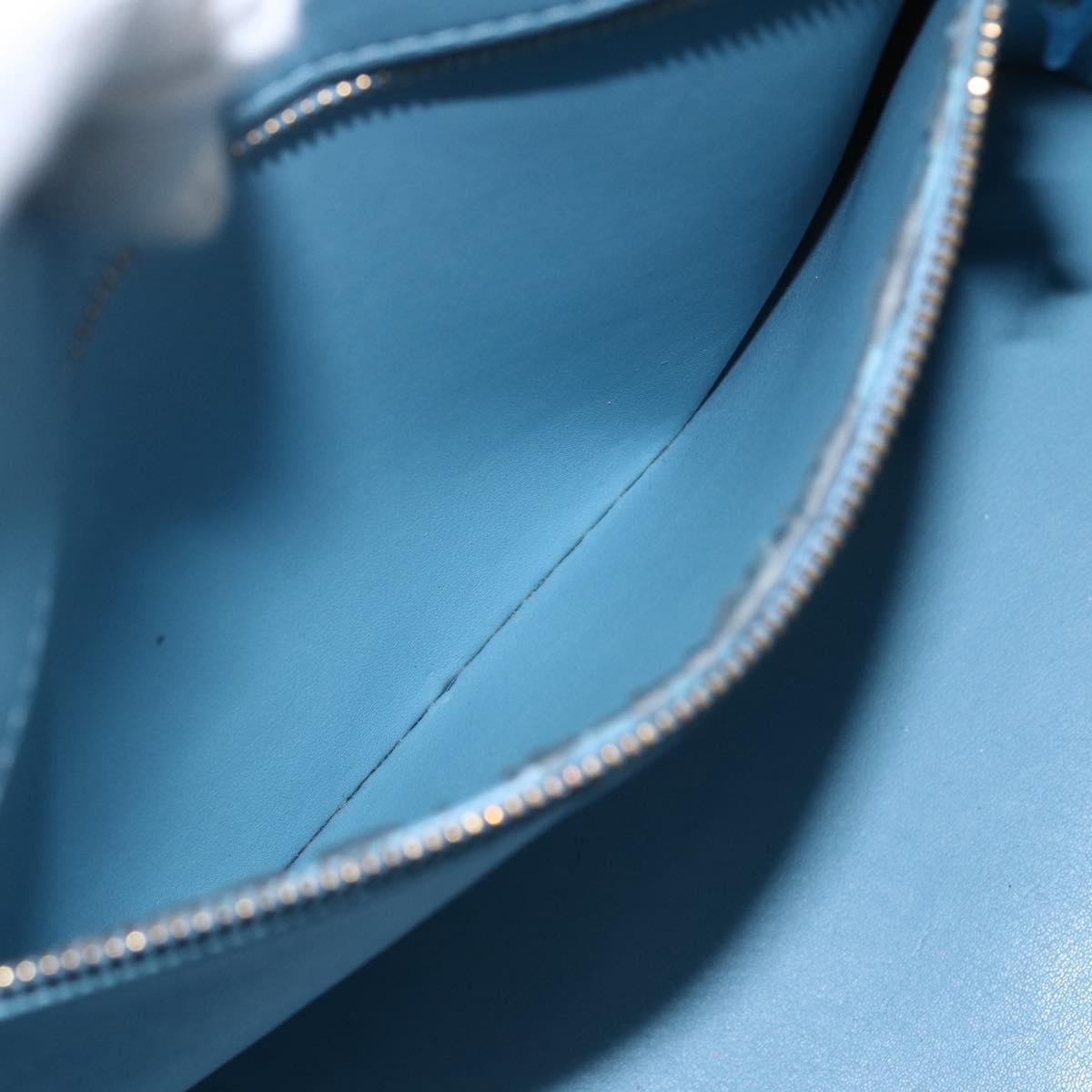 LOUIS VUITTON Monogram Vernis Houston Hand Bag Baby Blue M91005 LV Auth 157916