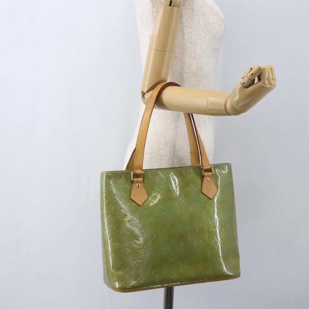 LOUIS VUITTON Monogram Vernis Houston Hand Bag Baby Blue M91005 LV Auth 157916