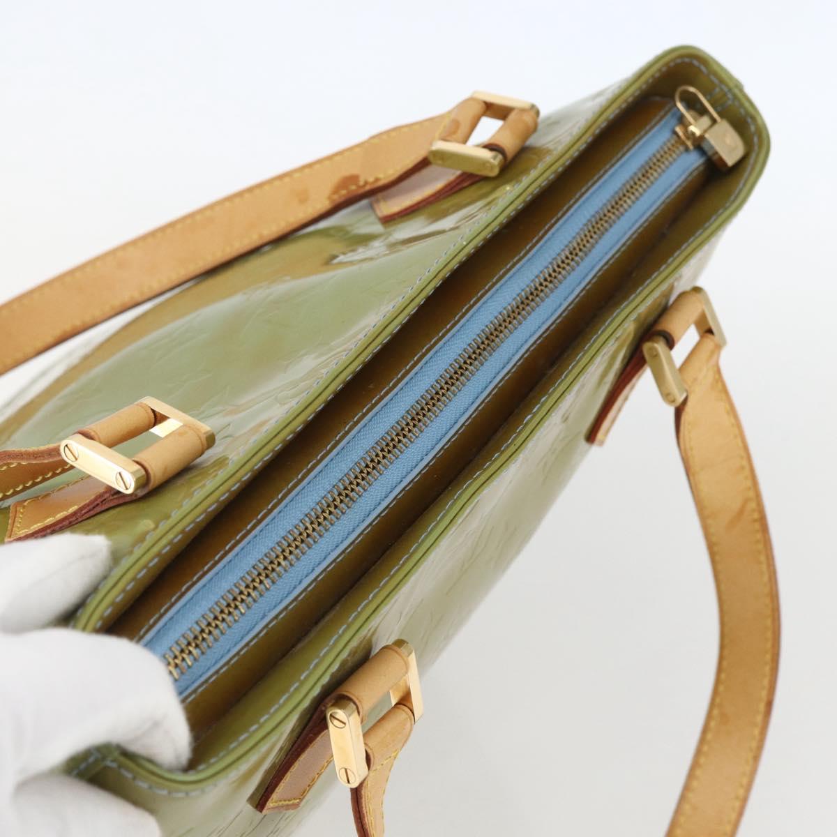 LOUIS VUITTON Monogram Vernis Houston Hand Bag Baby Blue M91005 LV Auth 157916