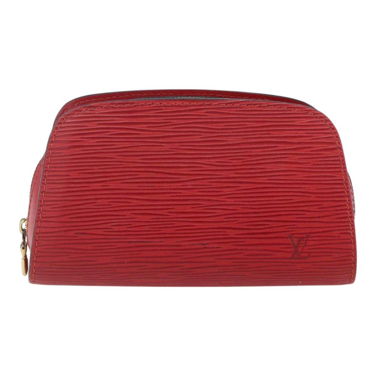 LOUIS VUITTON Epi Dauphine PM Pouch Castilian Red M48447 LV Auth 157922