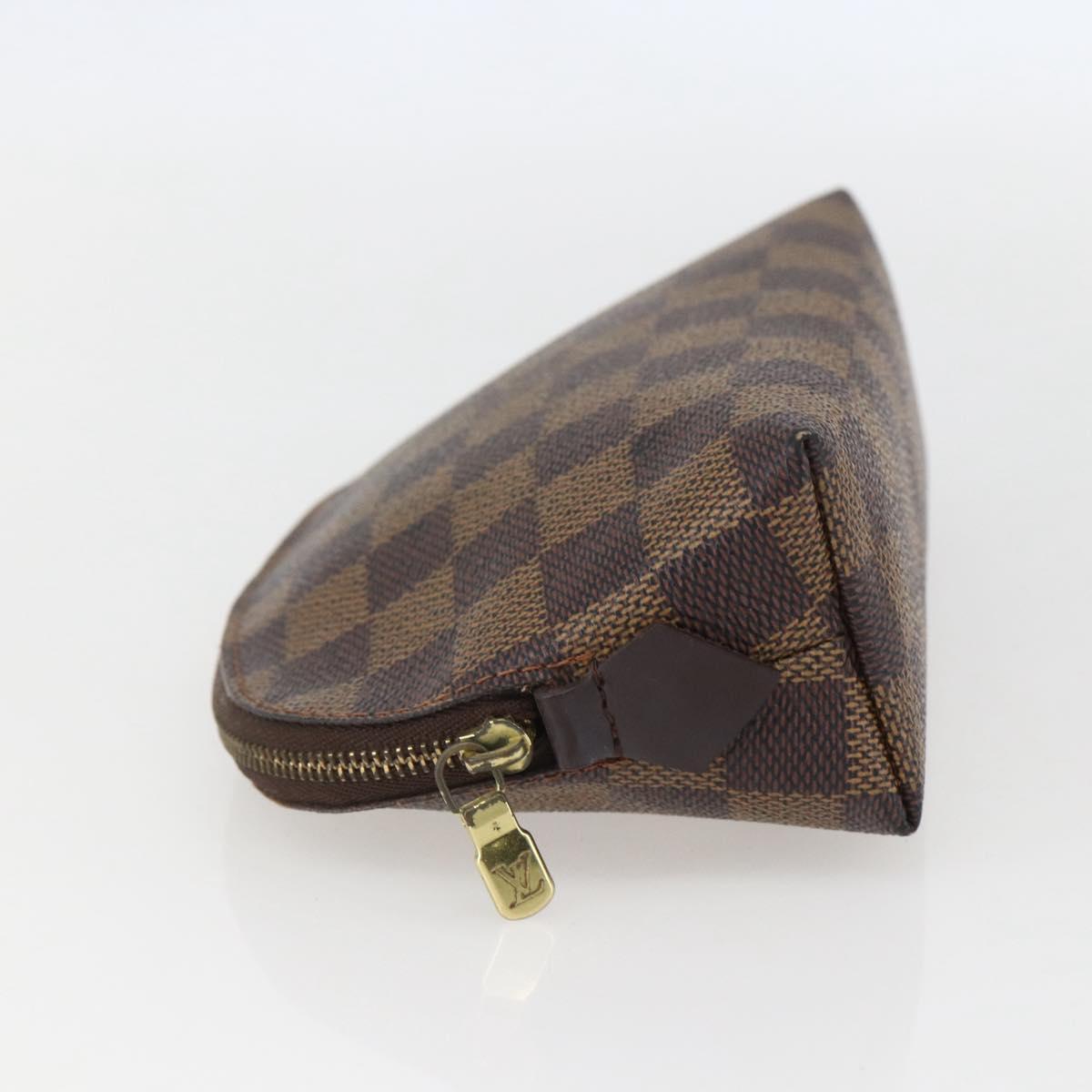 LOUIS VUITTON Damier Ebene Pochette Cosmetic PM Pouch N47516 LV Auth 157923