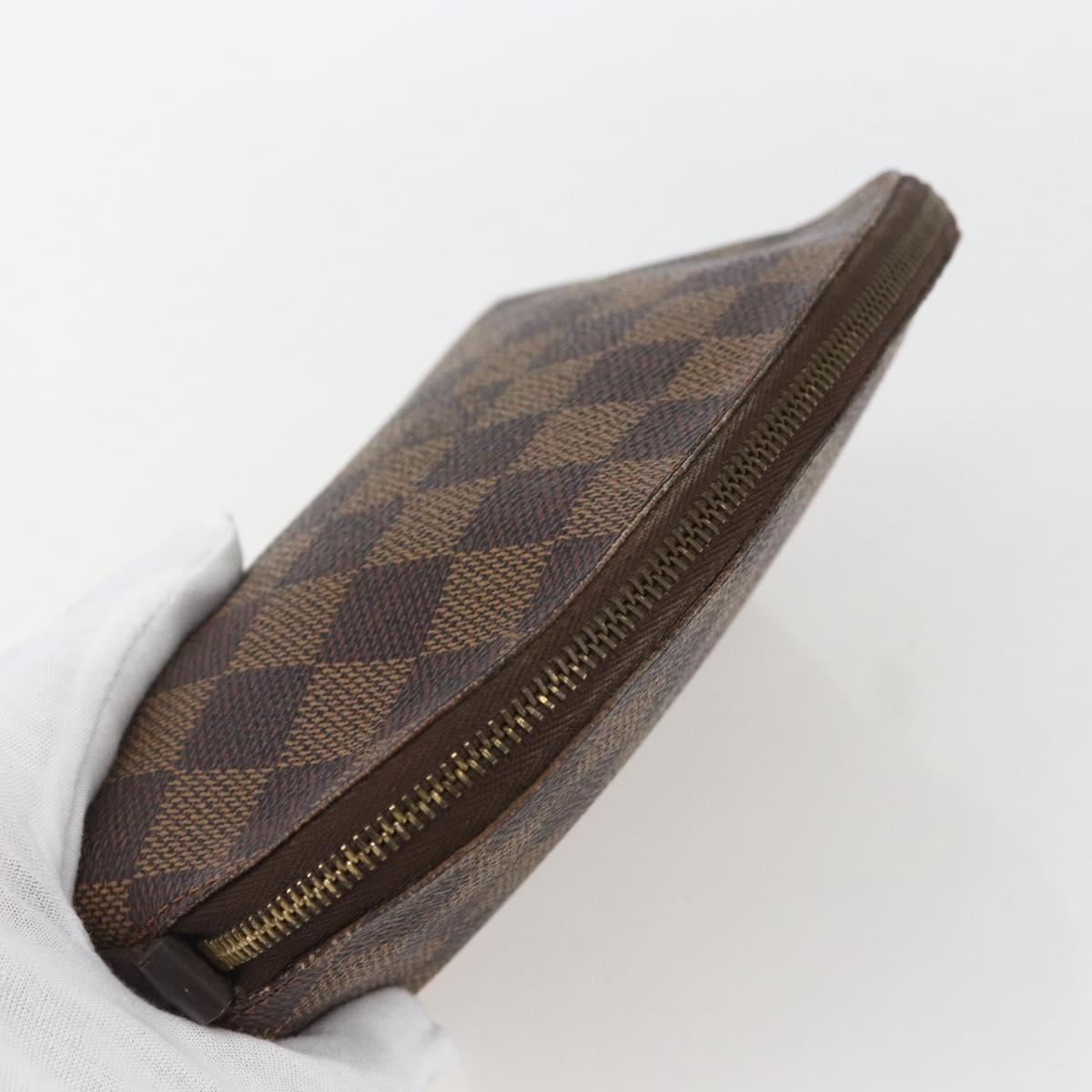 LOUIS VUITTON Damier Ebene Pochette Cosmetic PM Pouch N47516 LV Auth 157923