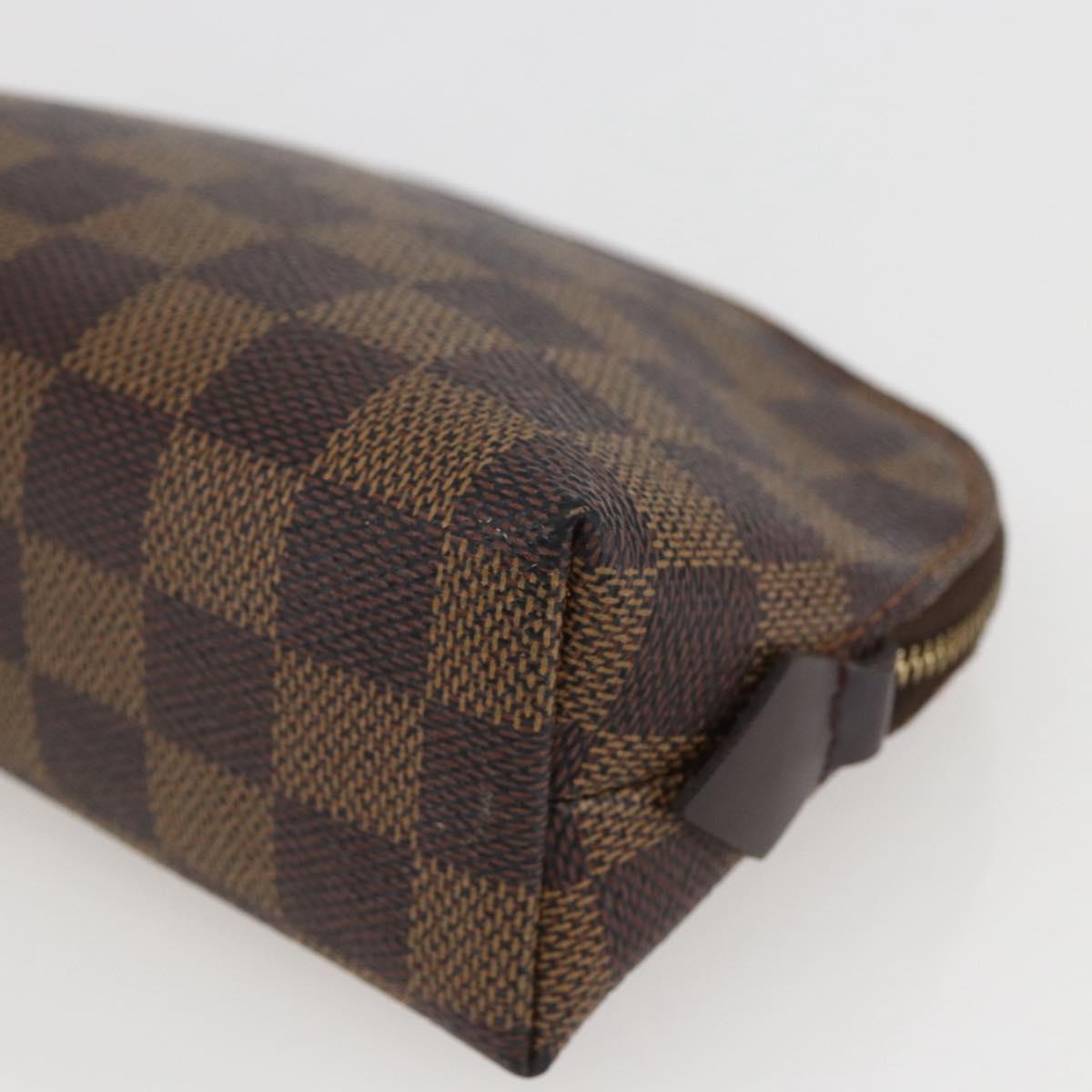 LOUIS VUITTON Damier Ebene Pochette Cosmetic PM Pouch N47516 LV Auth 157923