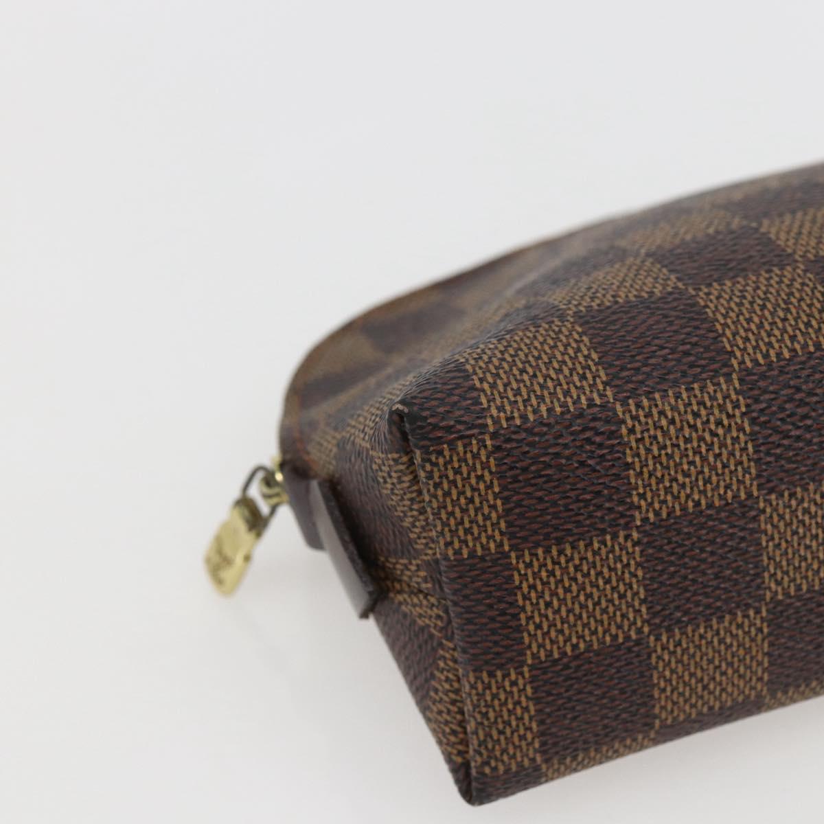 LOUIS VUITTON Damier Ebene Pochette Cosmetic PM Pouch N47516 LV Auth 157923
