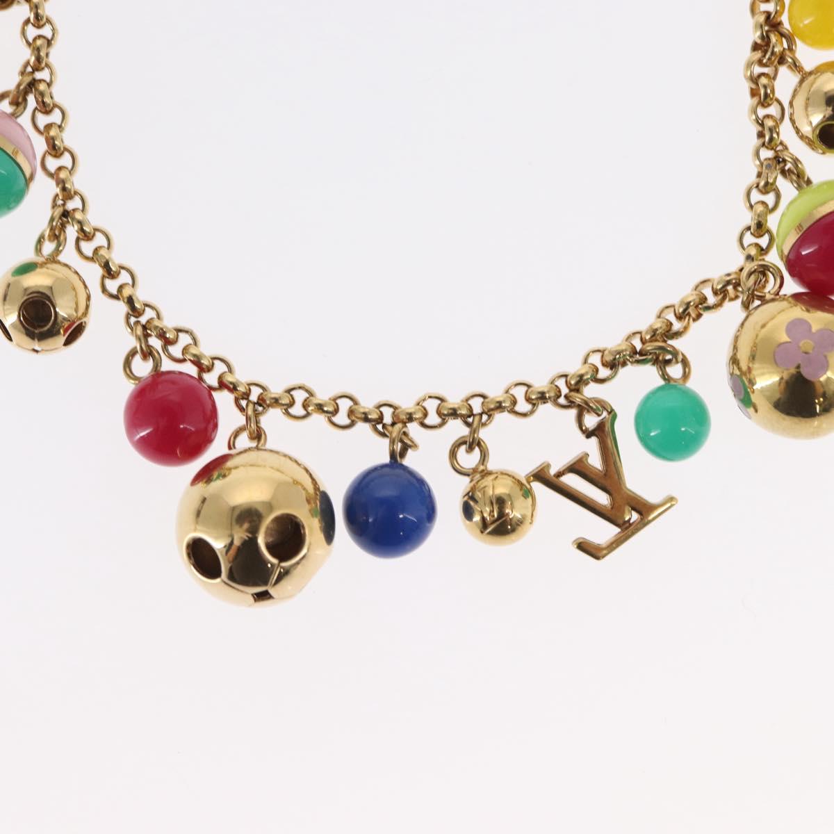 LOUIS VUITTON Porte Chainne Grullo metal Multicolor Gold Tone M62226 Auth 157926
