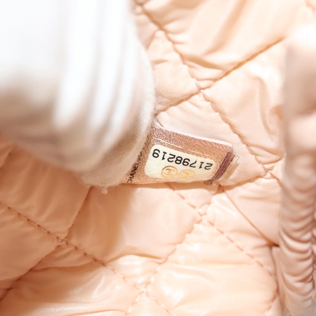 CHANEL Matelasse Pouch Lamb Skin Pink Gold CC Auth 157936M
