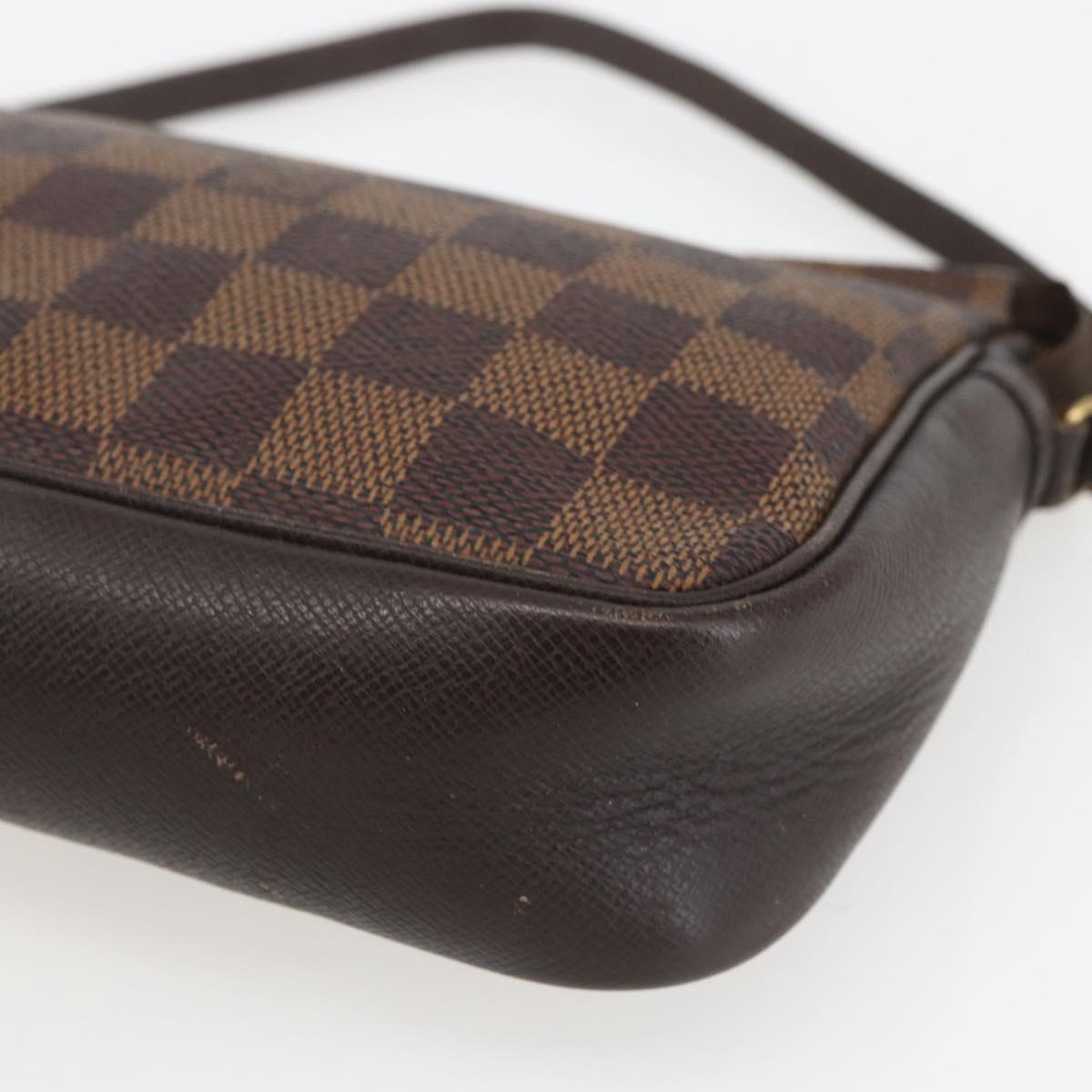 LOUIS VUITTON Damier Ebene Trousse Makeup Pouch N51982 LV Auth 157945