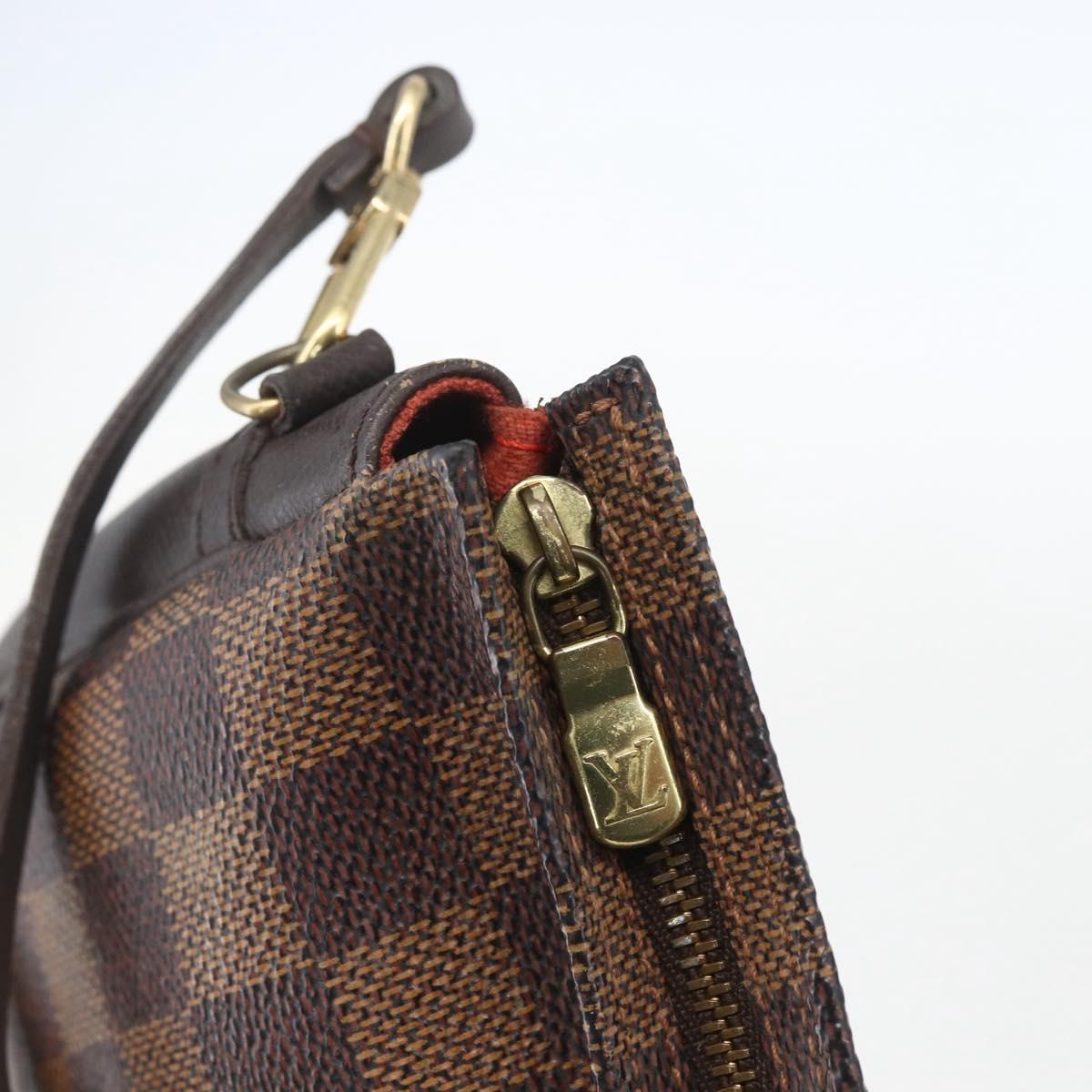 LOUIS VUITTON Damier Ebene Trousse Makeup Pouch N51982 LV Auth 157945