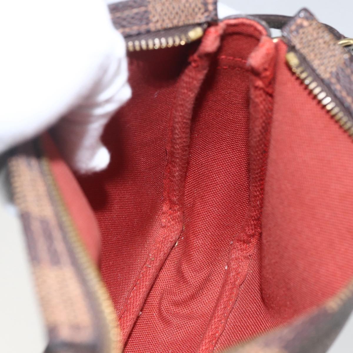 LOUIS VUITTON Damier Ebene Trousse Makeup Pouch N51982 LV Auth 157945