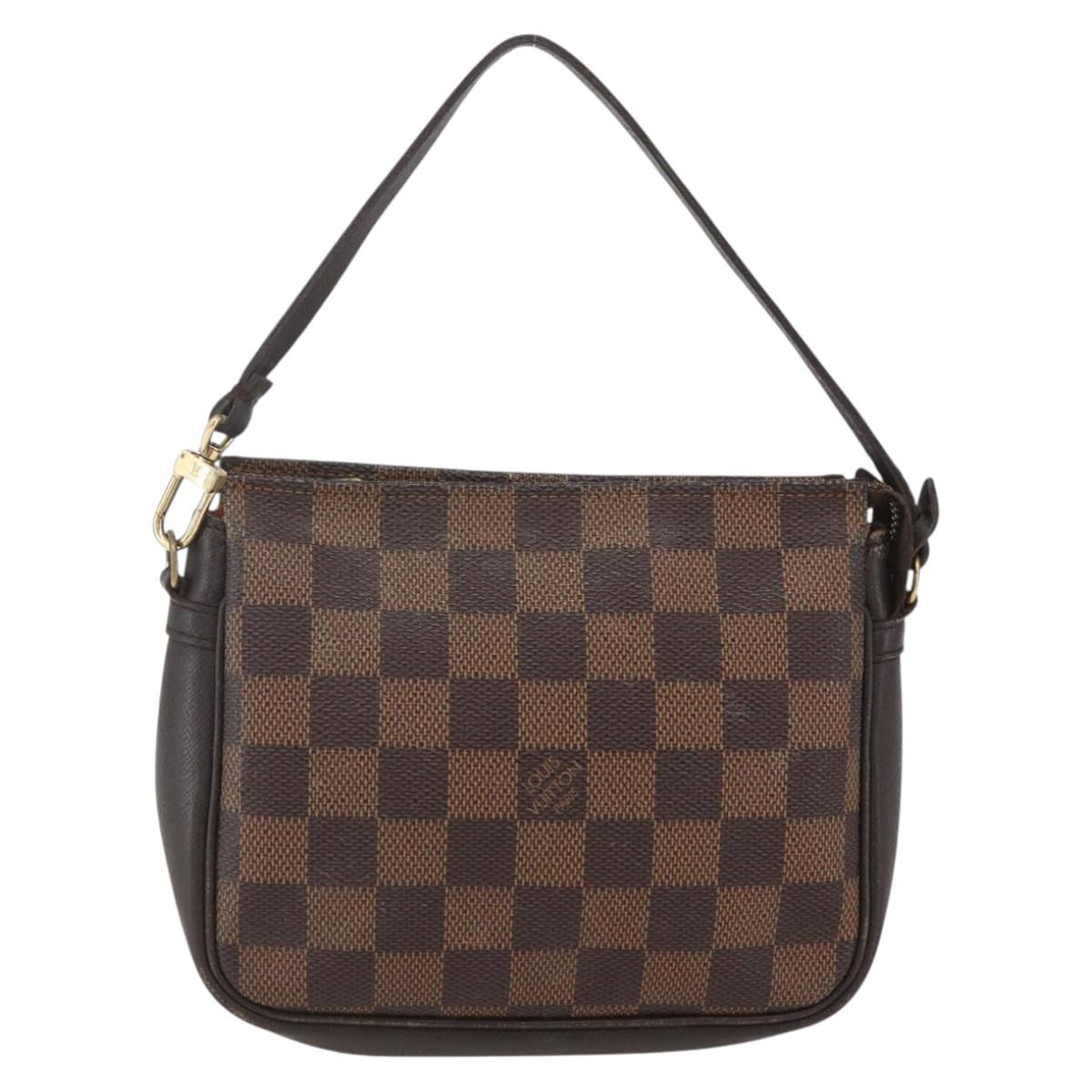 LOUIS VUITTON Damier Ebene Trousse Makeup Pouch N51982 LV Auth 157945