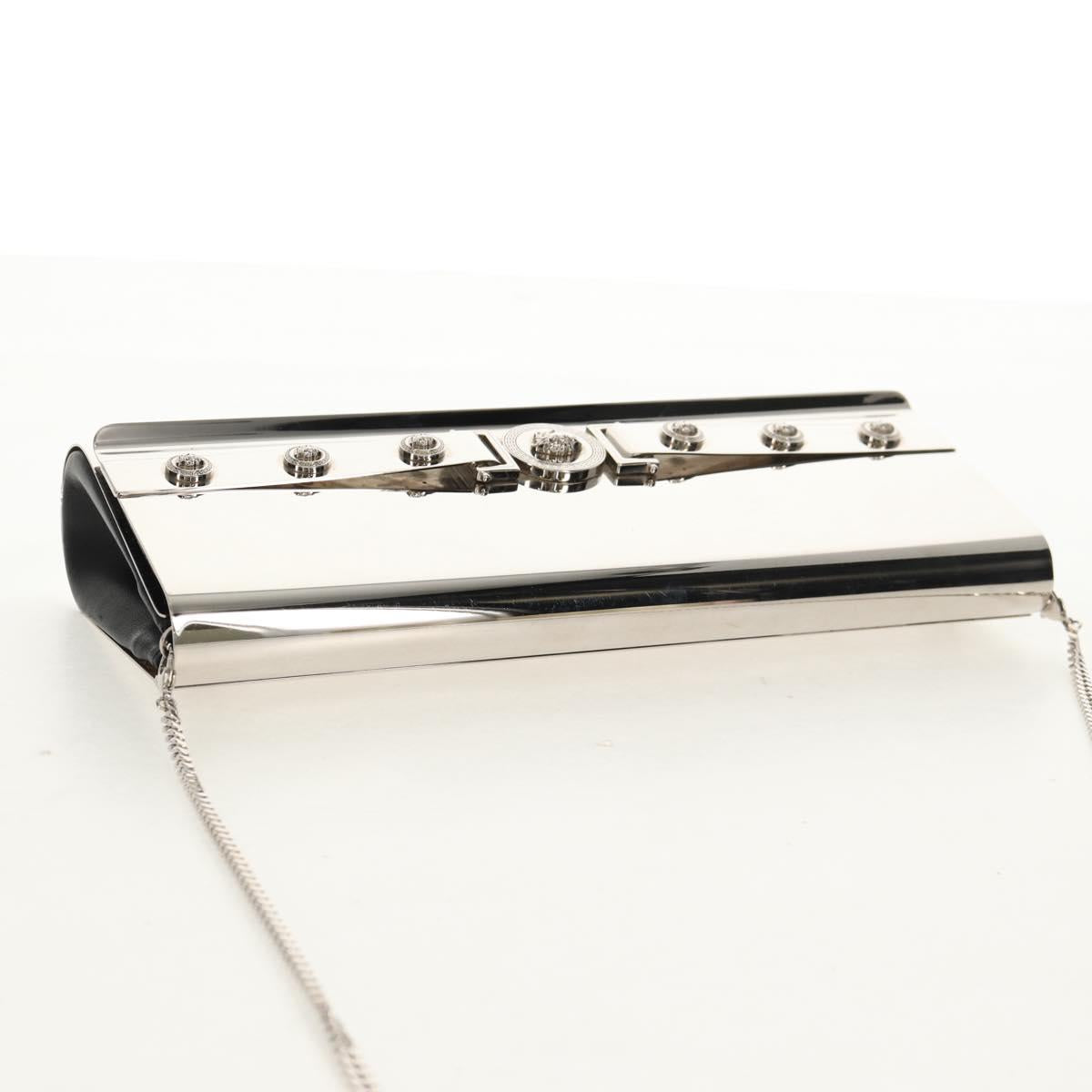 VERSACE Medusa Chain Shoulder Bag metal Silver tone Auth 157963V