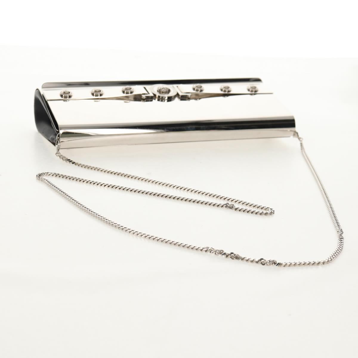 VERSACE Medusa Chain Shoulder Bag metal Silver tone Auth 157963V