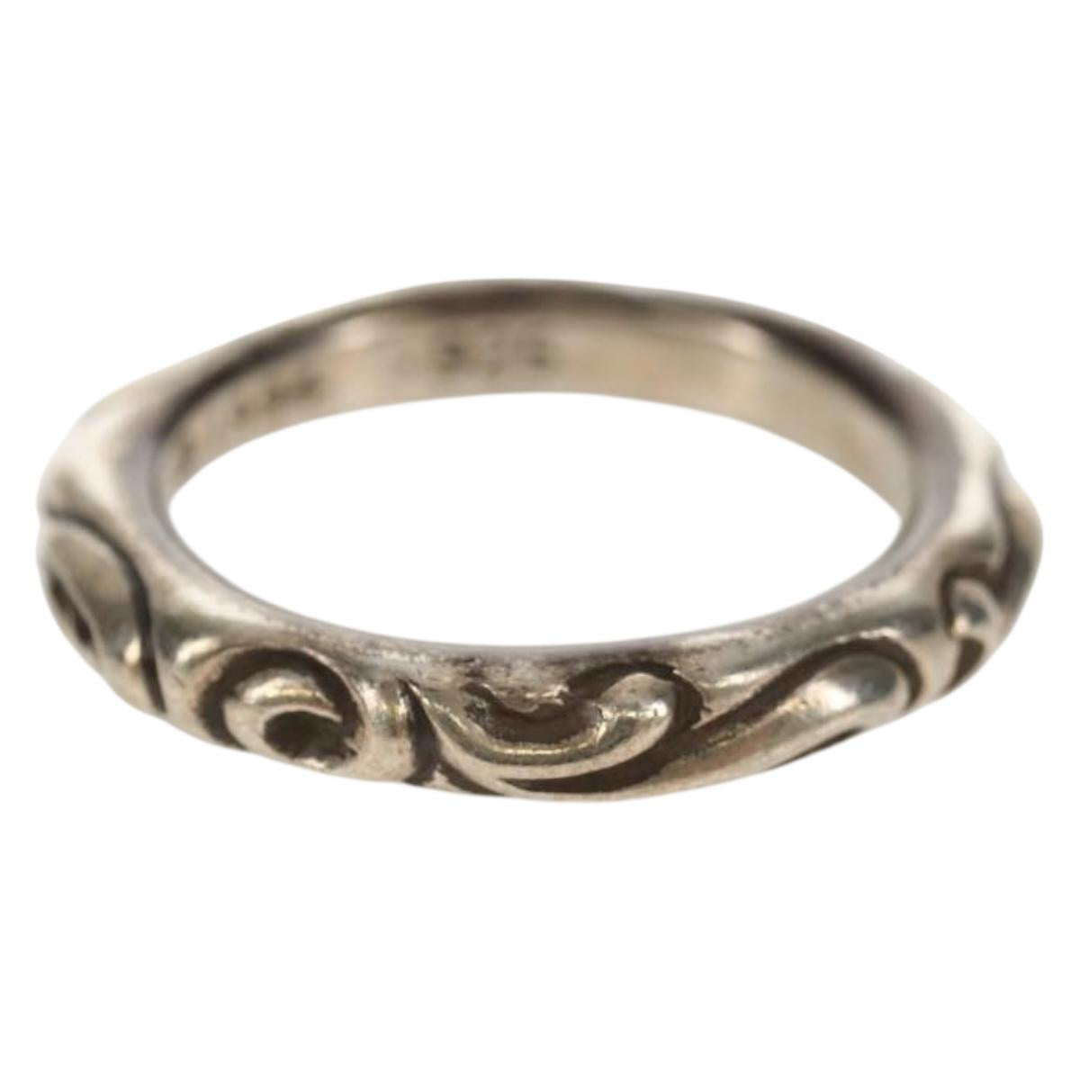 Chrome Hearts Scroll Banding Ring Ag925 Silver Auth 157976SAM
