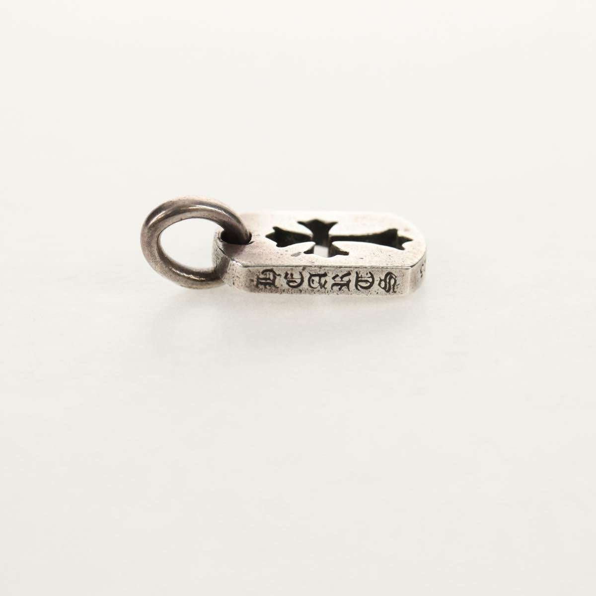 Chrome Hearts Tiny Cutout Cross Dog Tag Pendant top Ag925 Silver Auth 157997SAM