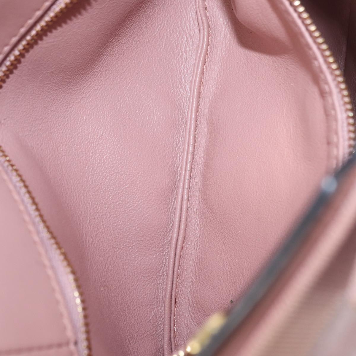 Salvatore Ferragamo Chain Vala Shoulder Bag Leather 2way Pink Gold Auth 158017