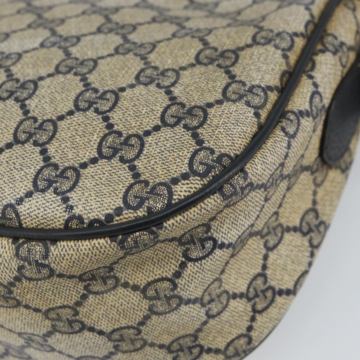 GUCCI GG Supreme Sherry Line Shoulder Bag PVC Navy Gold 89 02 032 Auth 158018