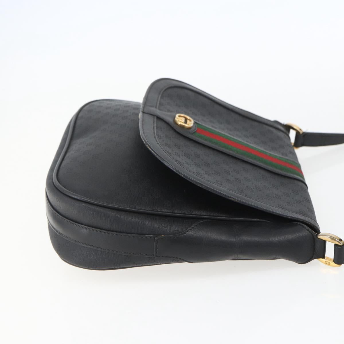 GUCCI Micro GG Supreme Web Sherry Line Bag PVC Black 001 116 0914 Auth 158025