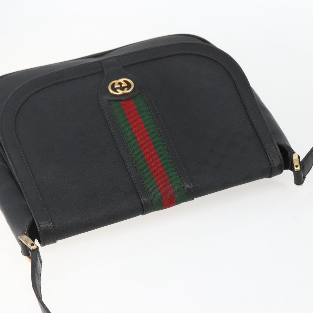 GUCCI Micro GG Supreme Web Sherry Line Bag PVC Black 001 116 0914 Auth 158025