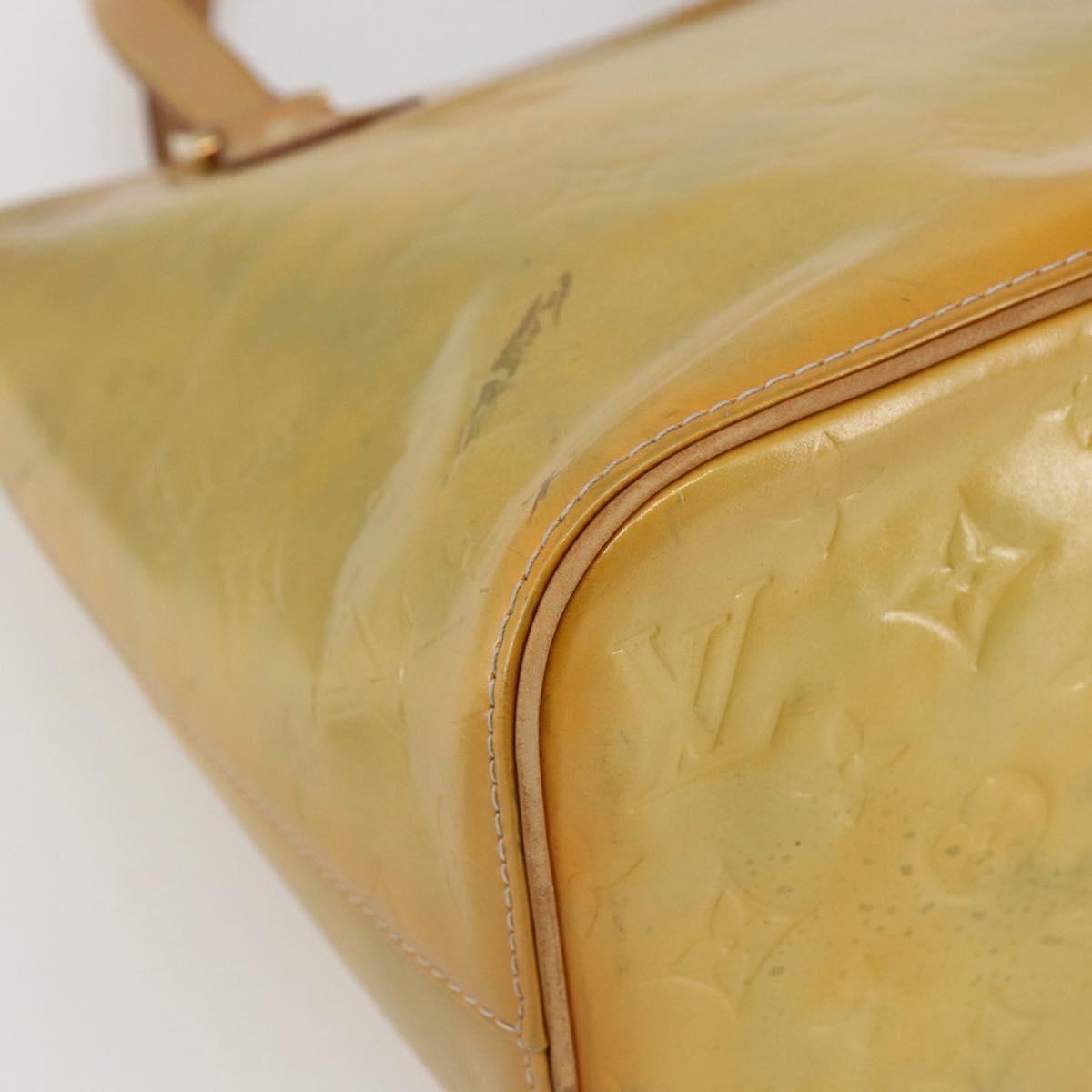 LOUIS VUITTON Monogram Vernis Houston Hand Bag Beige M91004 LV Auth 158036