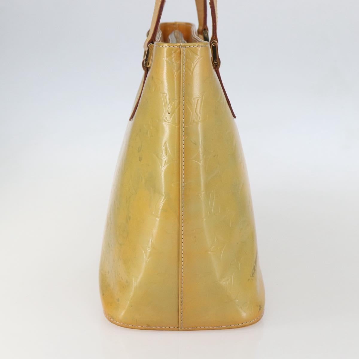 LOUIS VUITTON Monogram Vernis Houston Hand Bag Beige M91004 LV Auth 158036