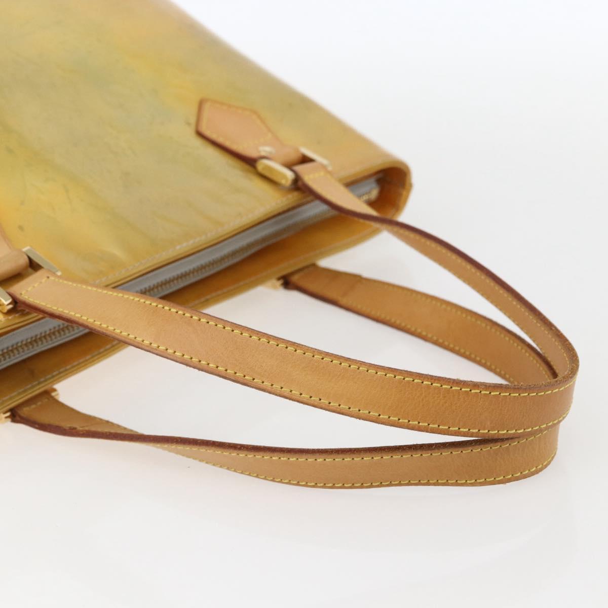 LOUIS VUITTON Monogram Vernis Houston Hand Bag Beige M91004 LV Auth 158036